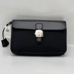 BN8114□ダンヒル プッシュロック セカンドバッグ ブラック 未使用品