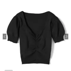 【ばぶちゃん様専用】グレイル/フロントギャザーショート丈ニットトップス