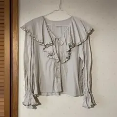 one after another NICE CLAUP フリル襟メローブラウス