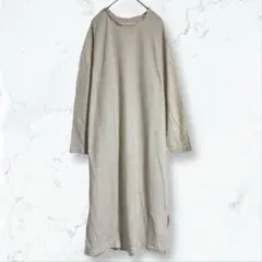 a3049 サマンサモスモス ワンピース ベージュ F ワッフル 長袖 春秋