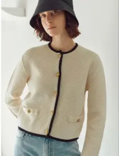 mila owen ミラオーエン 金釦ショート丈ニットカーディガン0クリーニング