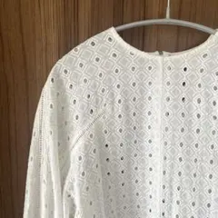 【ooju】レースブラウス　レディース　レースブラウス 白 刺繍 コットン