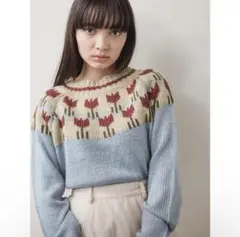 merry jenny チューリップ求心柄セーター