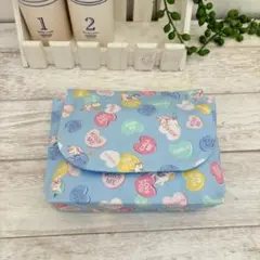 横入れお弁当袋【裏撥水】ユニコーン ハート 水色☆ハンドメイド マジックテープ