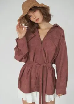 スナイデル Snidel オーバーサイズ スエード ブルゾン くすみピンク