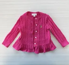 ラルフローレン カーディガン 80 12M ピンク ケーブルニット クリスマス