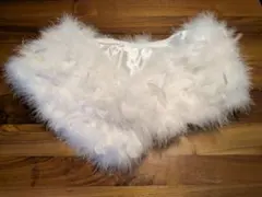ホワイト フェザー ショール