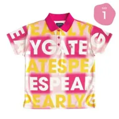 414 パーリーゲイツ 日本製 半袖ポロシャツ ピンク系 サイズ1 M