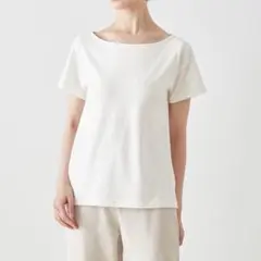 【 ベルメゾン 】M 白 サラリスト カップ付き綿混Tシャツのサムネイル