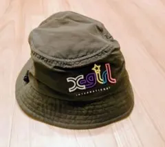 【美品!!】X-girl Stages 帽子オリーブ色 52-56㌢