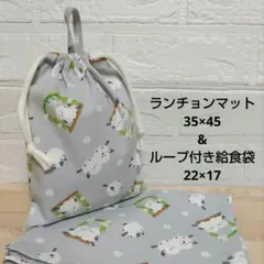 S35☆ランチョンマット 35×45 ハンドメイド 給食袋セット シマエナガ