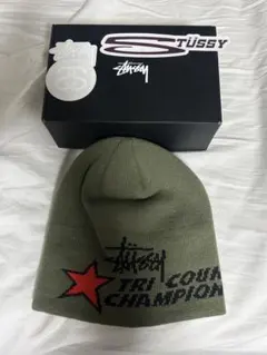 Stüssy Tri County Skullcap オリーブ 箱ステッカー付き
