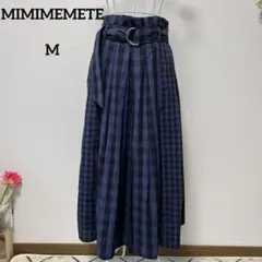【MIMIMEMETE】 チェック柄フレアスカート