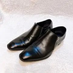 【美品】Lui'sルイス日本製　サイドジップスリッポン　革靴ドレスシューズ黒42のサムネイル