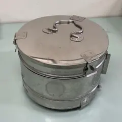 3F 昭和レトロ 丸型カスト 滅菌缶 ステンレス容器 収納容器 保存容器 
