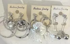 3点セット　584 ハンドメイド　樹脂　金属　ピアス　イヤリング　まとめ売り