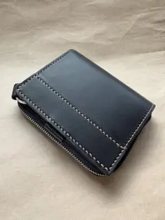 美品】TSUCHIYA KABAN ラウンドジップ 二つ折り財布 ヌメ レザー