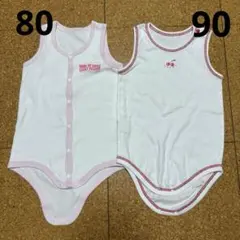 ロンパース 綿100 肌着 前開き 新生児 半袖 ベビー服 80cm90cm