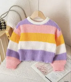 SHEIN カラフルストライプセーター 4Y