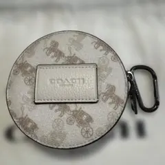 COACHホース&キャリッジ☆ラウンドコンパクトポーチのサムネイル