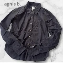 アニエスベー agnis b. 長袖シャツ 黒シャツ コットンシャツ 綿 日本製