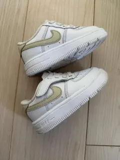Nike Air Force 1 キッズスニーカー ホワイト/ベージュ　12cm