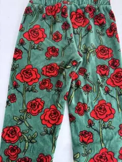mini rodini 赤いバラプリント ロングパンツ　1.5Y - 3Y