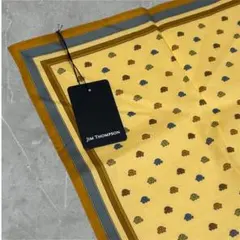 【新品タグ付】ジムトンプソン ハンカチ 象柄 コットン イエロー 大判 ⭐︎