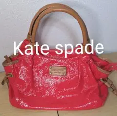 u36 kate spade エナメル ピンク ハンドバッグ