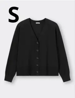 GU　UVカットボクシーカーディガン(長袖)　S　ブラック