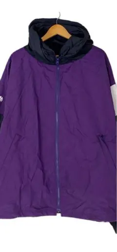 紫色 ナイロンジャケット フード付き