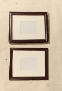 フレーム　額縁　木製　茶色　2枚