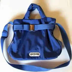 OUTDOOR PRODUCTS 2way ベルトトートバッグ ブルー ふっくら
