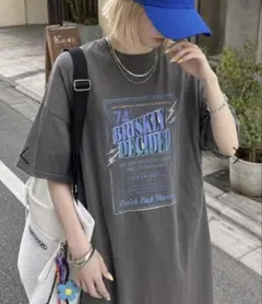 【新品】Javaコラボ 綿100%ピグメント加工グラフィックワンピース XL