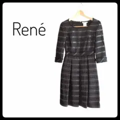セール！【René】ルネ7分袖 スパンコール付 ワンピース イタリア36