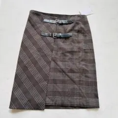 【新品】MANGO スカート チェック ベルト付 36（F362）のサムネイル