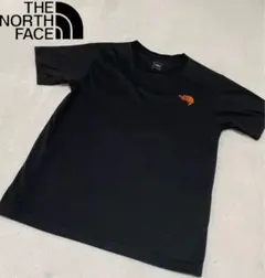 美品✨ザノースフェイス　Tシャツ ブラック　Sサイズ　オレンジ