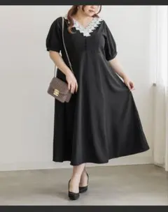 clette★レース襟フレアワンピース★LL