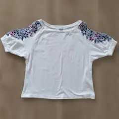 JEANASIS 半袖 Tシャツ トップス　カットソー　花柄　刺繍のサムネイル