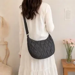 LIZDAYS キルティング ショルダーバッグ グレー 軽量 2way 撥水
