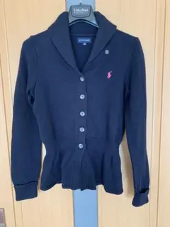 160ラルフローレンRALPHLAURENネイビー紺カーディガンジャケットニット