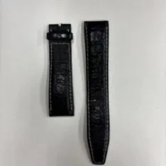 2111#19mm-16mmダークアッシュ☆本物クロコダイルベルト☆スイス製