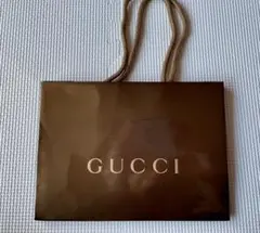 美品！GUCCI 光沢ショップ袋 ブラウン（小サイズ）