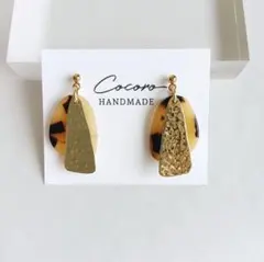 【078】不規則パーツ/三角形メタルプレート　イヤリング　ピアス　ハンドメイド