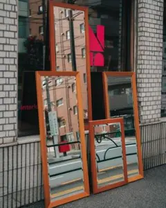 未使用展示品】大塚家具工業 壁掛け鏡 丸型 桜材 直径54cm【説明文必読