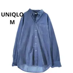 k606♥ユニクロ/UNIQLO/コーデュロイシャツ/長袖/M/青/