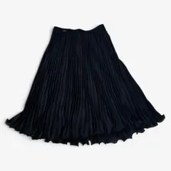 courreges プリーツスカート 36 ラメ ウエストプレート 黒 日本製