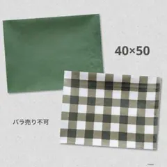 ☆給食ランチョンマット 無地＊グリーン×チェック＊オリーブ 2枚セット5のサムネイル
