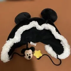 ミッキーマウス耳付きフリース帽子