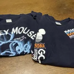 IGNIO ミッキーマウス 半袖Tシャツ ネイビー Sサイズ　2枚セットのサムネイル